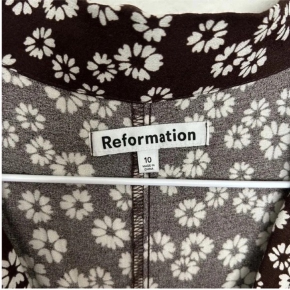 Reformation Bev Floral Jumpsuit Maple Brown NWT - Picture 10 of 10